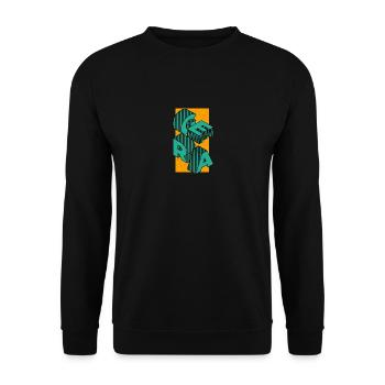 Ostthüringen Merch - Gera in Blöcken - Unisex Pullover - Schwarz - Vorne - Alina (178cm) & Michal (187cm)