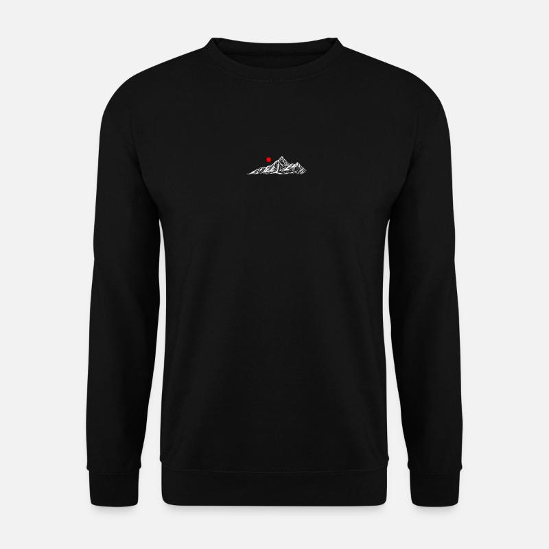 Rote Sonne über dem Weißen Berg - Unisex Pullover - Schwarz