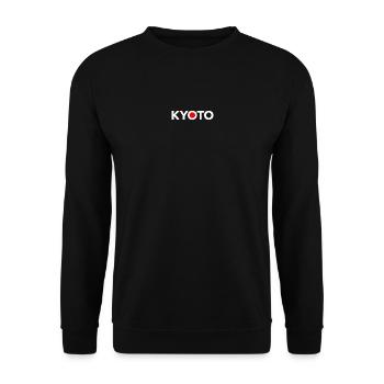 KYOTO Japan Japanese Flag - Unisex Sweatshirt - black - Front - Alina (178cm) & Michal (187cm)
