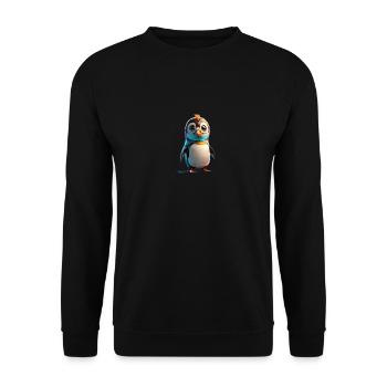 Robot Penguin - Unisex Sweatshirt - black - Front - Alina (178cm) & Michal (187cm)