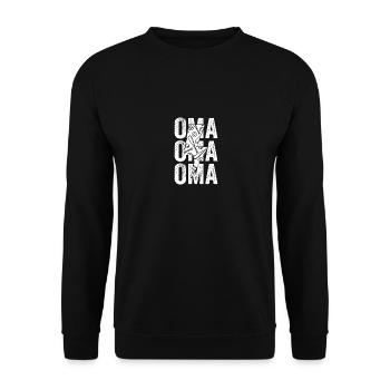 Baseballspieler Oma Großmutter Baseball - Unisex Pullover - Schwarz - Vorne - Alina (178cm) & Michal (187cm)