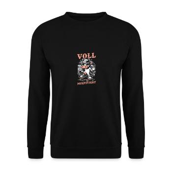 Cow Fully Muhtived - Unisex Sweatshirt - black - Front - Alina (178cm) & Michal (187cm)