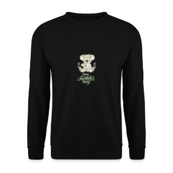 Koala Lover Hug Floral Mum Happy Mother's Day - Unisex Pullover - Schwarz - Vorne - Alina (178cm) & Michal (187cm)