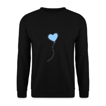 Blauer Herz Luftballon Baby Geschenkidee - Unisex Pullover - Schwarz - Vorne - Alina (178cm) & Michal (187cm)
