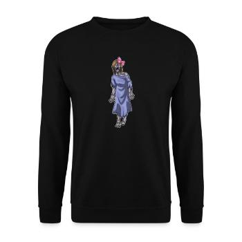 Zombie Halloween Haarschleife - Unisex Pullover - Schwarz - Vorne - Alina (178cm) & Michal (187cm)