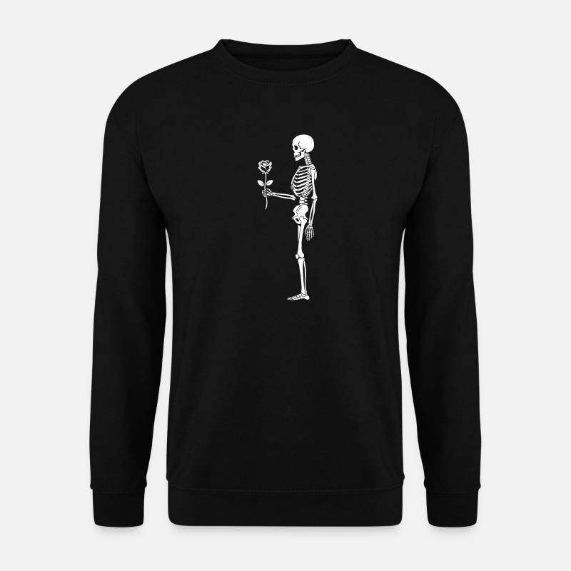 Rosebound Skeleton with flower - Unisex Sweatshirt - black