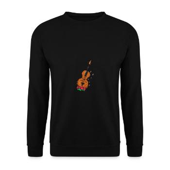 Violon avec des fleurs. Cadeau violoniste - Sweat-shirt Unisexe - noir - Devant - Alina (178cm) & Michal (187cm)