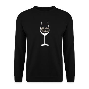 Gibts schon Wein Geschenk Idee weiss - Unisex Pullover - Schwarz - Vorne - Alina (178cm) & Michal (187cm)