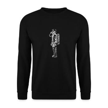 Porte-respirateur pompiers BLANC - Sweat-shirt Unisexe - noir - Devant - Alina (178cm) & Michal (187cm)