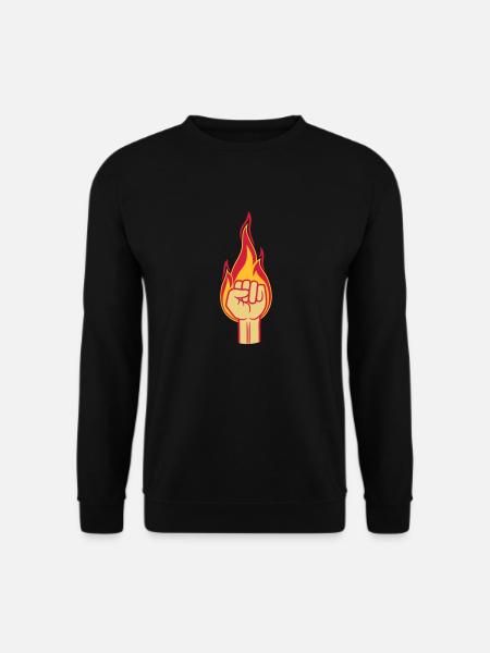feu flamme flamme heiss faust revolution hand s - Sweat-shirt Unisexe - noir