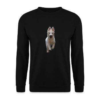 Welpe - Unisex Pullover - Schwarz - Vorne - Alina (178cm) & Michal (187cm)