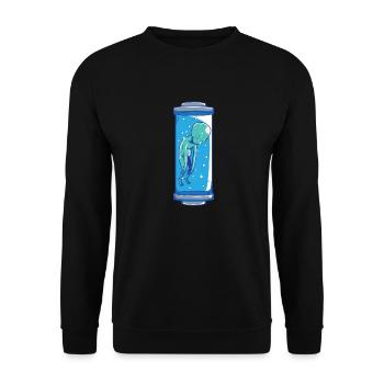 Alien | UFO | Extraterrestrial | UAP - Unisex Sweatshirt - black - Front - Alina (178cm) & Michal (187cm)