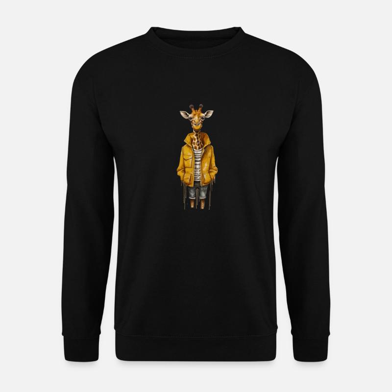 Whimsical Giraffe Holiday Tee - Unisex Sweatshirt - black