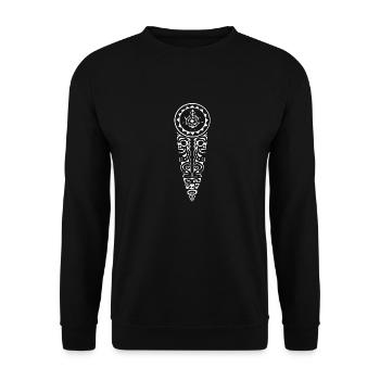 Maori Brust Logo 105 Weiß - Unisex Pullover - Schwarz - Vorne - Alina (178cm) & Michal (187cm)