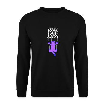 Chat fou Dame Texte Folle Femme Chats Amour - Sweat-shirt Unisexe - noir - Devant - Alina (178cm) & Michal (187cm)