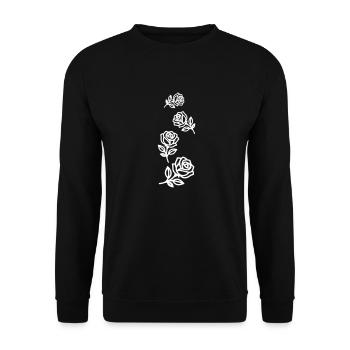 Roses Fleurs - Sweat-shirt Unisexe - noir - Devant - Alina (178cm) & Michal (187cm)