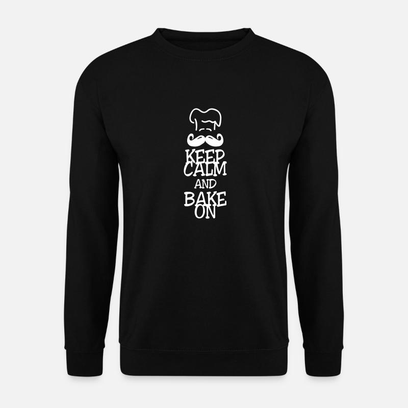 keep calm and bake on - Unisex Sweatshirt - black