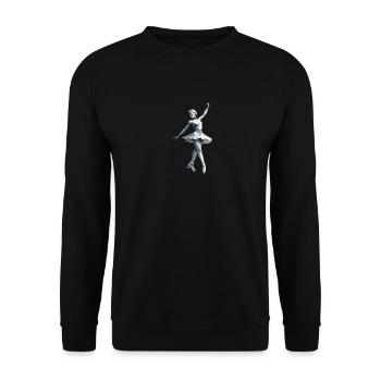 Low Poly Ballerina - Ballet Design - Unisex Sweatshirt - black - Front - Alina (178cm) & Michal (187cm)
