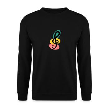 CLE DE SOL. MUSIQUE. ROCK. 21 JUIN. FÊTE MUSIQUE - Sweat-shirt Unisexe - noir - Devant - Alina (178cm) & Michal (187cm)