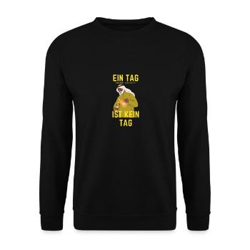 Ein Tag ohne Kaffee ist kein Tag - Unisex Pullover - Schwarz - Vorne - Alina (178cm) & Michal (187cm)
