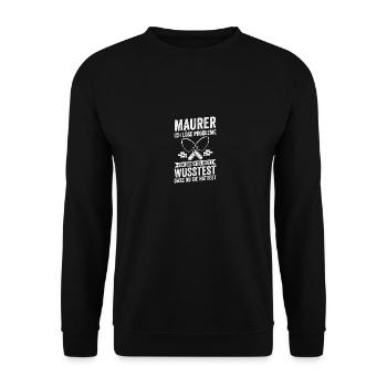 Master Bricklayer Journeyman Bricklayer - Unisex Sweatshirt - black - Front - Alina (178cm) & Michal (187cm)