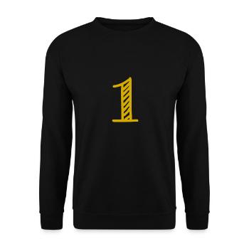 1 AN. 1er ANNIVERSAIRE. ANNIVERSAIRE 1 AN. CHIFFRE - Sweat-shirt Unisexe - noir - Devant - Alina (178cm) & Michal (187cm)
