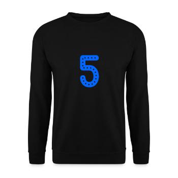 5 YEARS. 5th ANNIVERSARY. BIRTHDAY 5 YEARS. 5 - Unisex Sweatshirt - black - Front - Alina (178cm) & Michal (187cm)