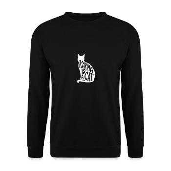 Karma est un chat - Sweat-shirt Unisexe - noir - Devant - Alina (178cm) & Michal (187cm)