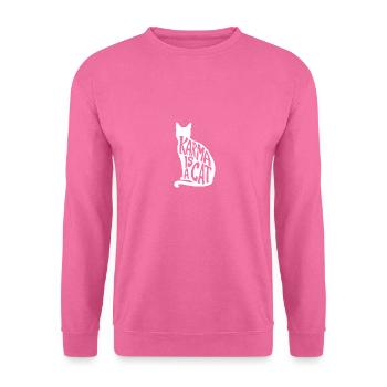Karma est un chat - Sweat-shirt Unisexe - rose - Devant