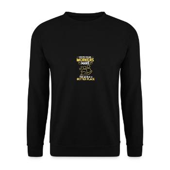 Sozialarbeiter Social Worker Beruf Sozialpädagoge - Unisex Pullover - Schwarz - Vorne - Alina (178cm) & Michal (187cm)