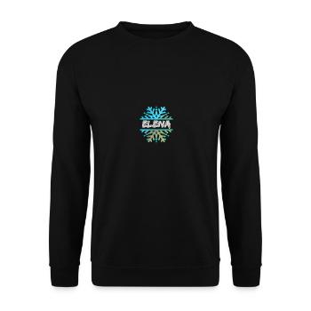 Geschenk für Elena - Unisex Pullover - Schwarz - Vorne - Alina (178cm) & Michal (187cm)