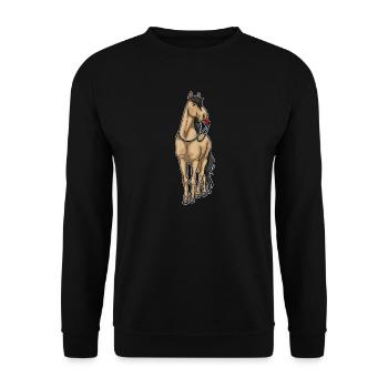 Horse Referee Whistle - Unisex Sweatshirt - black - Front - Alina (178cm) & Michal (187cm)