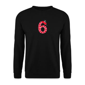 Zahl 6 Schlange rot Kinder - Unisex Pullover - Schwarz - Vorne - Alina (178cm) & Michal (187cm)