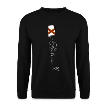 Alabama Flag Croix Sautoir Rouge Fierté Sud USA - Sweat-shirt Unisexe - noir - Devant - Alina (178cm) & Michal (187cm)