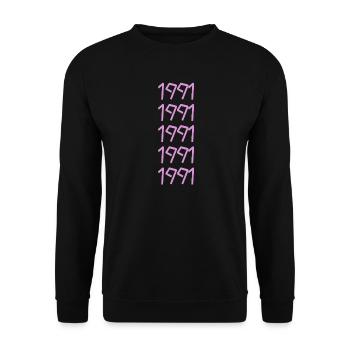 1991 - Sweat-shirt Unisexe - noir - Devant - Alina (178cm) & Michal (187cm)