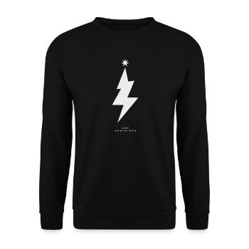 Lightning Bolt Christmas Tree - Unisex Pullover - Schwarz - Vorne - Alina (178cm) & Michal (187cm)