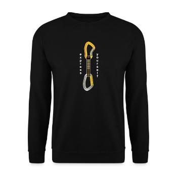 alpinist klettern alpin karabiner kletterseil - Unisex Pullover - Schwarz - Vorne - Alina (178cm) & Michal (187cm)