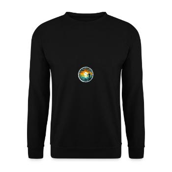 Sunset Angler - Fishing Gift Men - Unisex Sweatshirt - black - Front - Alina (178cm) & Michal (187cm)