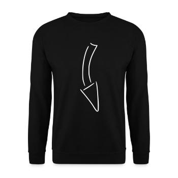 Pfeil Zeichnung Skizze weiß - Unisex Pullover - Schwarz - Vorne - Alina (178cm) & Michal (187cm)