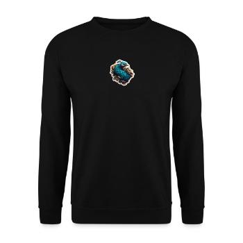 Blauer Pfau Federpracht - Unisex Pullover - Schwarz - Vorne - Alina (178cm) & Michal (187cm)