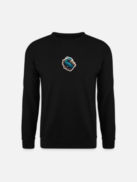 Blauer Pfau Federpracht - Unisex Pullover - Schwarz