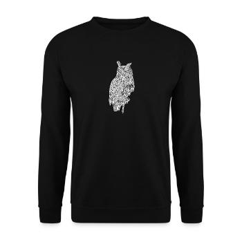 Élégant oiseau hibou grand-duc vintage - Sweat-shirt Unisexe - noir - Devant - Alina (178cm) & Michal (187cm)