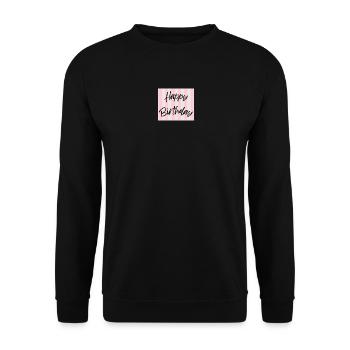 ALLES GUTE ZUM GEBURTSTAG. ALLES GUTE ZUM GEBURTSTAG. JAHRESTAG. - Unisex Pullover - Schwarz - Vorne - Alina (178cm) & Michal (187cm)