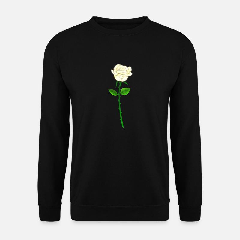 Weiße rose mit stil - Unisex Pullover - Schwarz