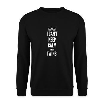 Keep calm Twins Twin Mom Saying - Unisex Sweatshirt - black - Front - Alina (178cm) & Michal (187cm)