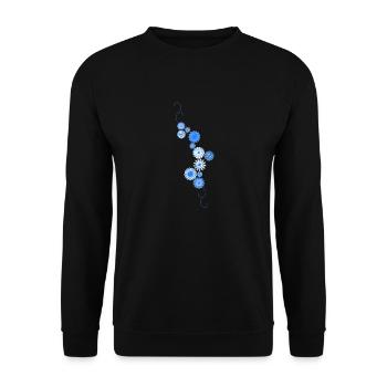 Blumen - Unisex Pullover - Schwarz - Vorne - Alina (178cm) & Michal (187cm)
