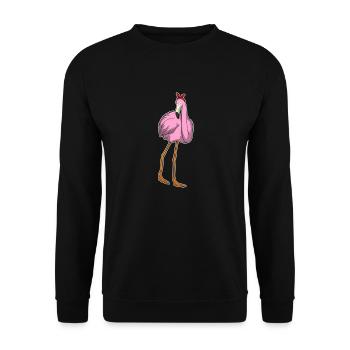 Flamingo-Halstuch - Unisex Pullover - Schwarz - Vorne - Alina (178cm) & Michal (187cm)