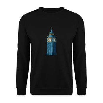 Big Ben at night - Unisex Sweatshirt - black - Front - Alina (178cm) & Michal (187cm)