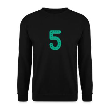 5 YEARS. 5th ANNIVERSARY. BIRTHDAY 5 YEARS. 5 - Unisex Sweatshirt - black - Front - Alina (178cm) & Michal (187cm)