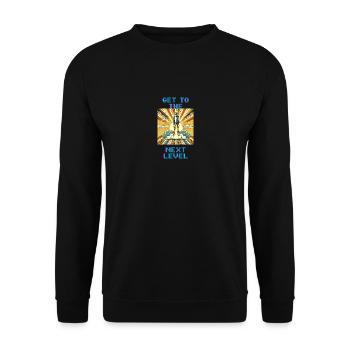 get to the next level - Unisex Sweatshirt - black - Front - Alina (178cm) & Michal (187cm)